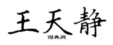 丁谦王天静楷书个性签名怎么写