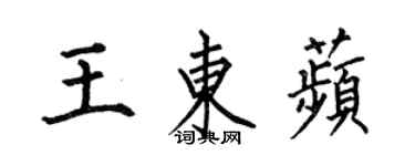 何伯昌王东苹楷书个性签名怎么写
