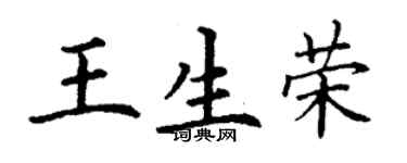 丁谦王生荣楷书个性签名怎么写