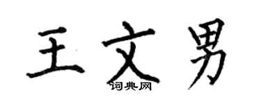 何伯昌王文男楷书个性签名怎么写