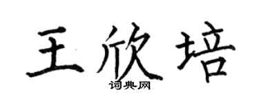 何伯昌王欣培楷书个性签名怎么写