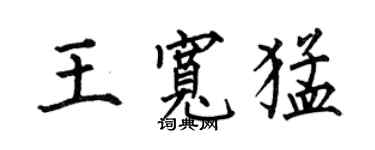 何伯昌王宽猛楷书个性签名怎么写