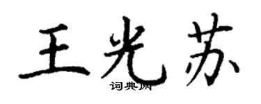 丁谦王光苏楷书个性签名怎么写