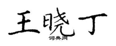 丁谦王晓丁楷书个性签名怎么写