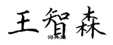丁谦王智森楷书个性签名怎么写