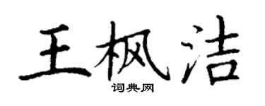 丁谦王枫洁楷书个性签名怎么写