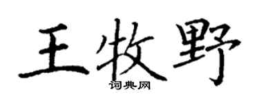 丁谦王牧野楷书个性签名怎么写