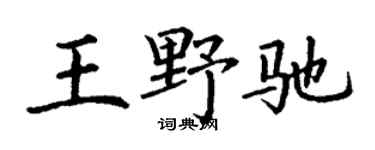 丁谦王野驰楷书个性签名怎么写