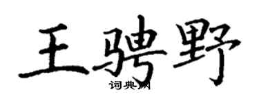 丁谦王骋野楷书个性签名怎么写