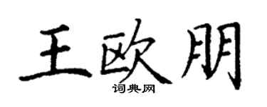 丁谦王欧朋楷书个性签名怎么写