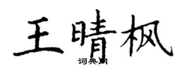 丁谦王晴枫楷书个性签名怎么写