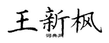 丁谦王新枫楷书个性签名怎么写