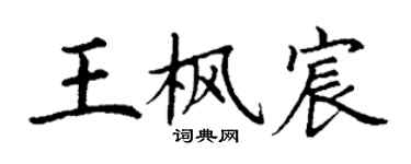 丁谦王枫宸楷书个性签名怎么写