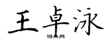 丁谦王卓泳楷书个性签名怎么写