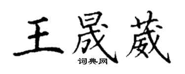 丁谦王晟葳楷书个性签名怎么写