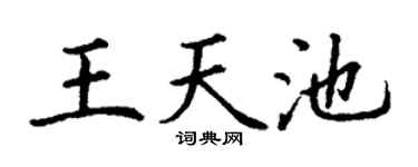 丁谦王天池楷书个性签名怎么写