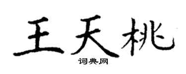 丁谦王天桃楷书个性签名怎么写