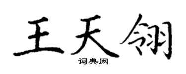 丁谦王天翎楷书个性签名怎么写