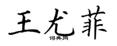 丁谦王尤菲楷书个性签名怎么写