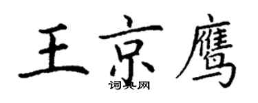 丁谦王京鹰楷书个性签名怎么写