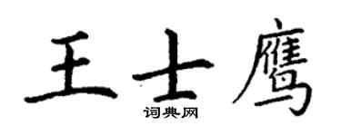 丁谦王士鹰楷书个性签名怎么写