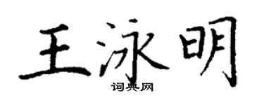 丁谦王泳明楷书个性签名怎么写