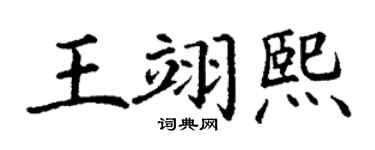 丁谦王翊熙楷书个性签名怎么写