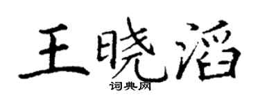 丁谦王晓滔楷书个性签名怎么写