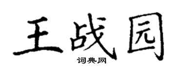 丁谦王战园楷书个性签名怎么写