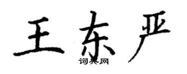 丁谦王东严楷书个性签名怎么写