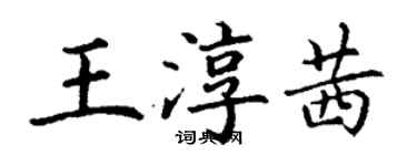 丁谦王淳茜楷书个性签名怎么写
