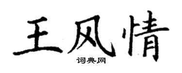 丁谦王风情楷书个性签名怎么写