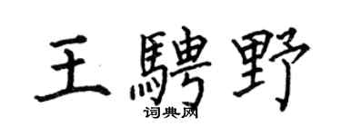 何伯昌王骋野楷书个性签名怎么写