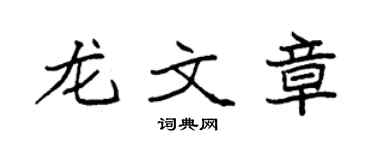 袁强龙文章楷书个性签名怎么写