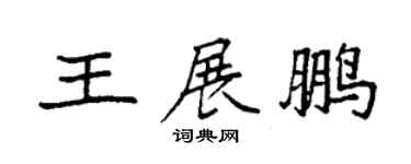 袁强王展鹏楷书个性签名怎么写