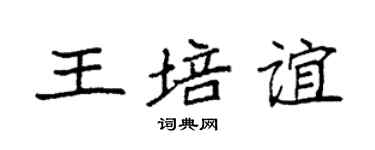 袁强王培谊楷书个性签名怎么写