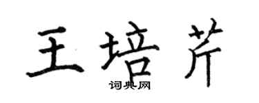 何伯昌王培芹楷书个性签名怎么写