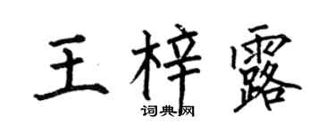 何伯昌王梓露楷书个性签名怎么写