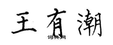 何伯昌王有潮楷书个性签名怎么写