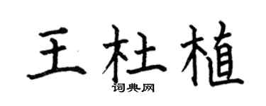 何伯昌王杜植楷书个性签名怎么写