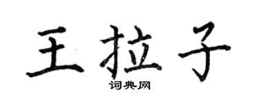 何伯昌王拉子楷书个性签名怎么写