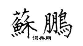 何伯昌苏鹏楷书个性签名怎么写