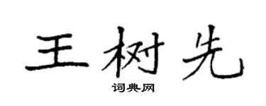 袁强王树先楷书个性签名怎么写