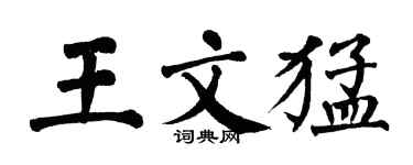 翁闿运王文猛楷书个性签名怎么写