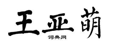 翁闿运王亚萌楷书个性签名怎么写