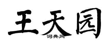 翁闿运王天园楷书个性签名怎么写