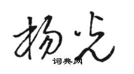 骆恒光杨光草书个性签名怎么写