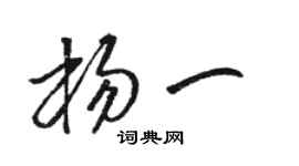 骆恒光杨一草书个性签名怎么写