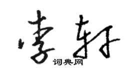 骆恒光李轩草书个性签名怎么写