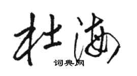 骆恒光杜海草书个性签名怎么写